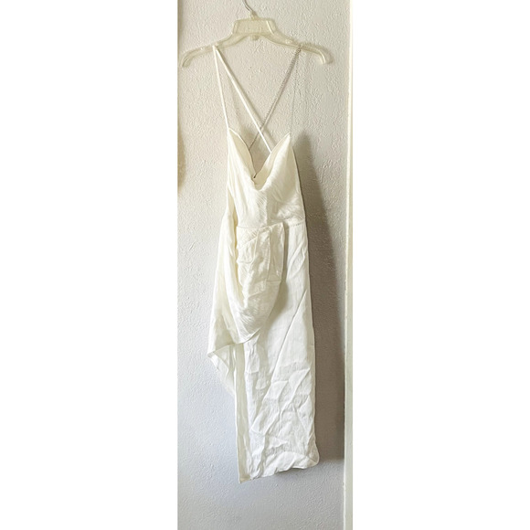 Michael Costello x Revolve Ivory Chain Drape Midi Dress M NWT Bridal - Picture 4 of 9